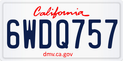 CA license plate 6WDQ757