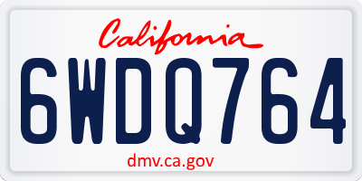 CA license plate 6WDQ764