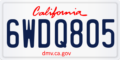 CA license plate 6WDQ805