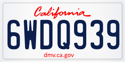 CA license plate 6WDQ939