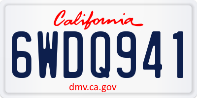 CA license plate 6WDQ941
