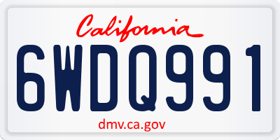 CA license plate 6WDQ991