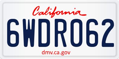 CA license plate 6WDR062