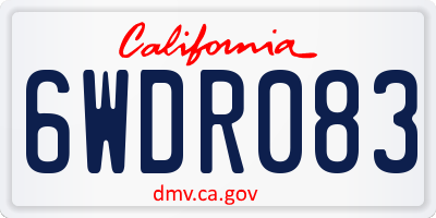CA license plate 6WDR083