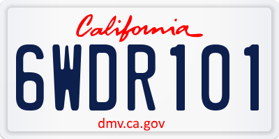 CA license plate 6WDR101