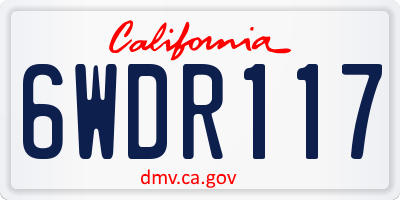 CA license plate 6WDR117