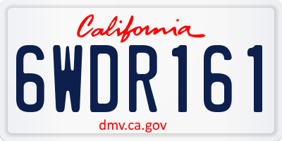 CA license plate 6WDR161