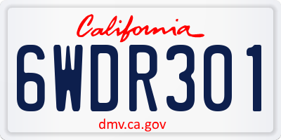 CA license plate 6WDR301