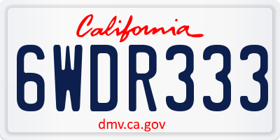 CA license plate 6WDR333