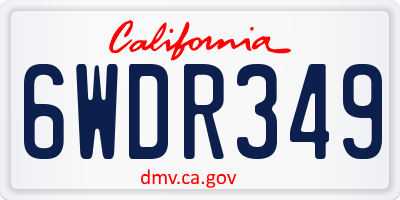 CA license plate 6WDR349