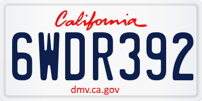 CA license plate 6WDR392