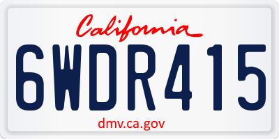 CA license plate 6WDR415
