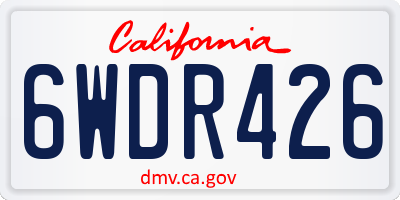 CA license plate 6WDR426
