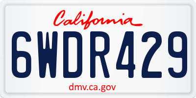 CA license plate 6WDR429