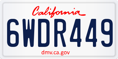 CA license plate 6WDR449