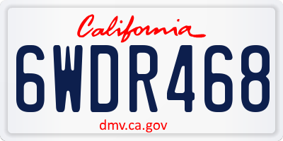 CA license plate 6WDR468