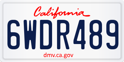 CA license plate 6WDR489