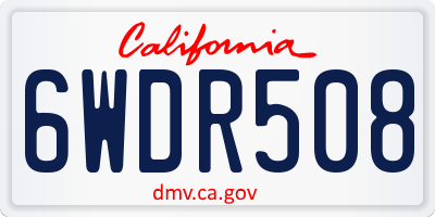 CA license plate 6WDR508