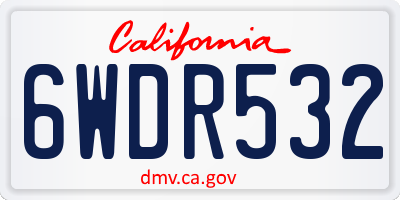 CA license plate 6WDR532