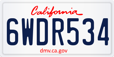 CA license plate 6WDR534