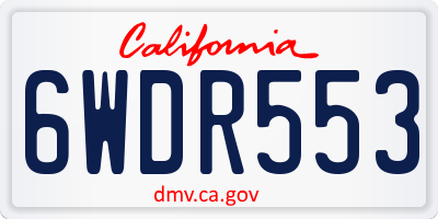 CA license plate 6WDR553