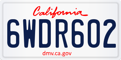 CA license plate 6WDR602