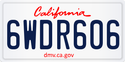 CA license plate 6WDR606