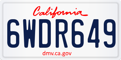 CA license plate 6WDR649