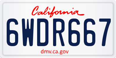 CA license plate 6WDR667
