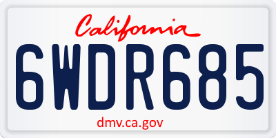 CA license plate 6WDR685