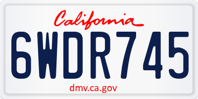CA license plate 6WDR745