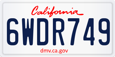 CA license plate 6WDR749