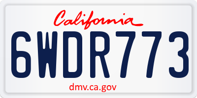 CA license plate 6WDR773