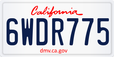 CA license plate 6WDR775