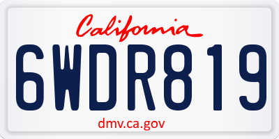 CA license plate 6WDR819