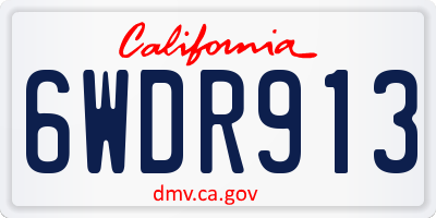 CA license plate 6WDR913