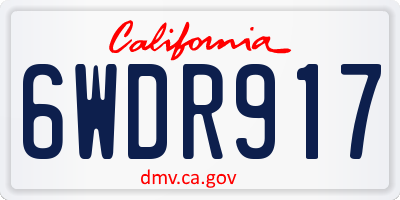 CA license plate 6WDR917