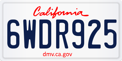 CA license plate 6WDR925