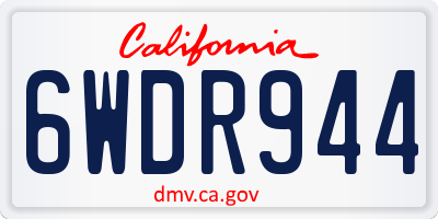 CA license plate 6WDR944