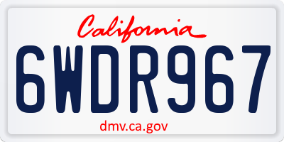 CA license plate 6WDR967