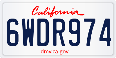CA license plate 6WDR974