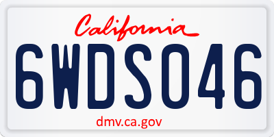 CA license plate 6WDS046