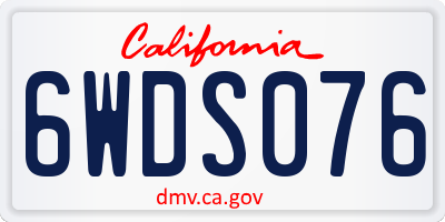 CA license plate 6WDS076