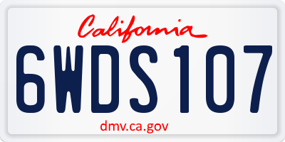 CA license plate 6WDS107
