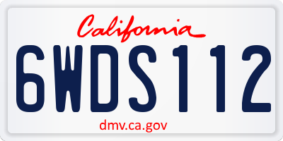 CA license plate 6WDS112