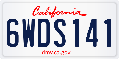 CA license plate 6WDS141