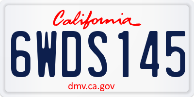 CA license plate 6WDS145