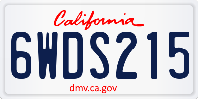 CA license plate 6WDS215