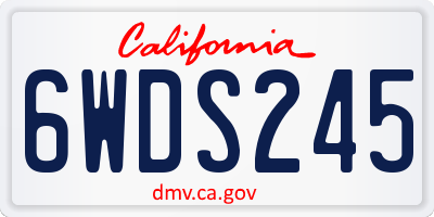 CA license plate 6WDS245