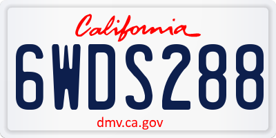 CA license plate 6WDS288